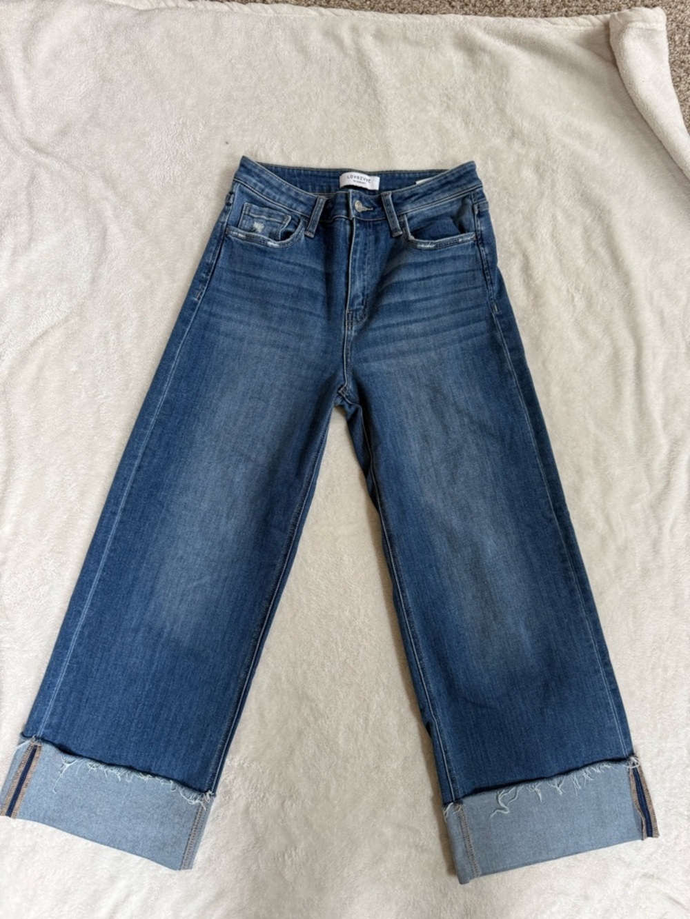 Lovervet High-Rise Wide Leg Women’s Jeans in Medium Blue